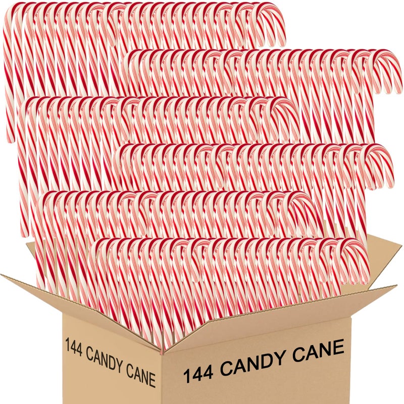 Candy Cane Peppermint Classic Red & White - Individually Wrapped (144 Count, Peppermint)